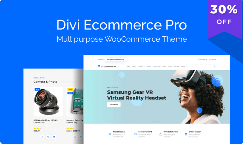 Divi Ecommerce Pro v1.0.10 WooCommerce 店面子主题下载-时光在线资源网