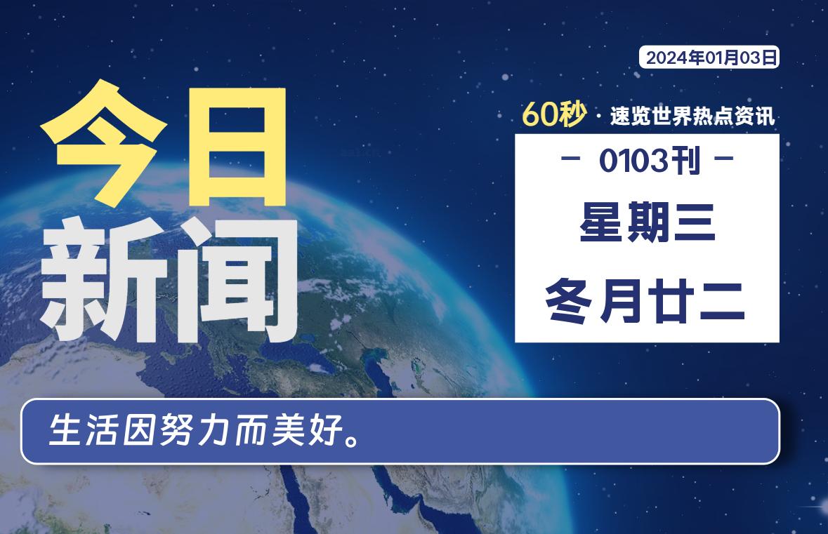 01月03日，星期三，每天60秒读懂全世界！-时光在线资源网